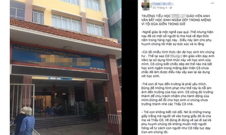 Thông tin lan truyền trên mạng xã hội về việc cô giáo bắt học sinh ngậm dép ở Tp Hồ Chí Minh (ảnh: MXH)