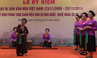 Một buổi trình diễn hát trống quân tại Bảo tàng Hà Nội