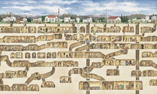 Hình ảnh dựng lại thành phố cổ trong lòng đất bằng phần mềm.