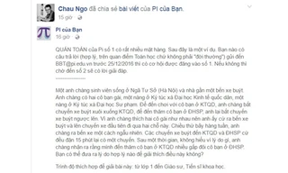 Bài toán trước đó đã được GS Ngô Bảo Châu chia sẻ trên trang cá nhân