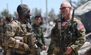 Lực lượng Mỹ tại tổng hành dinh của Các đơn vị bảo vệ Nhân dân người Kurd (YPG) sau khi bị Thổ Nhĩ Kỳ không kích vào 25/4/2017.