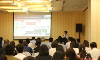 Tiến sỹ Nguyễn Hoàng Nam bộ Tài nguyên Môi trường chia sẻ tại Hội thảo