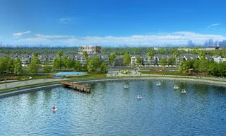 Dự án An Vượng Villa nằm ngay cạnh hồ Bách Hợp Thủy rộng 6ha