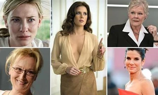 ừ trái sang, từ trên xuống: Các gương mặt được đề cử Oscar Nữ diễn viên chính xuất sắc nhất năm nay: Cate blanchett, Amy Adams, Judi Dench, Merul Streep và Sandra bullock