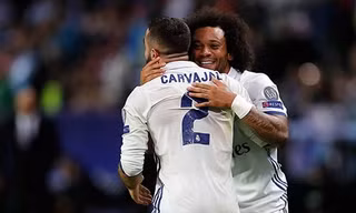 Marcelo và Carvajal được coi là những hậu vệ cánh hay nhất châu Âu lúc này. Ảnh: Reuters.