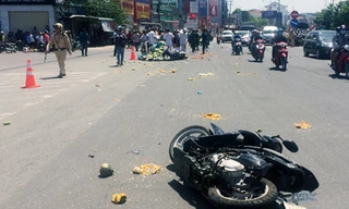 Hiện trường tai nạn. Ảnh: Nguyệt Triều.