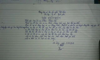 Bản kiểm điểm của giáo viên chủ nhiệm Nguyễn Thị Minh Hương (ảnh do gia đình cung cấp)