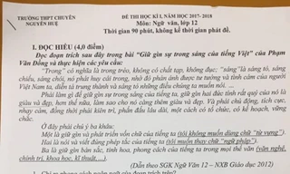 Đưa đề xuất cải tiến chữ của PGS.TS Bùi Hiền vào đề thi là bất kính?