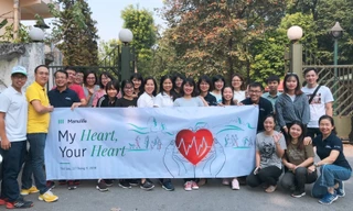 Đông đảo nhân viên nữ nhiệt tình tham gia Ngày hội Đi bộ Toàn cầu – Vì trái tim Khỏe mạnh.