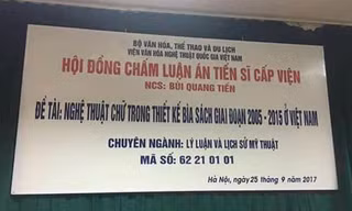 Bức ảnh gây "bão" mấy ngày qua trên các trang mạng xã hội về tên luận án tiến sĩ. 