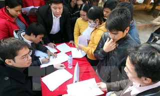 Một sàn giao dịch việc làm. (Ảnh: Anh Tuấn/TTXVN)