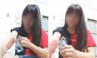 Cô gái trẻ livestream cảnh lấy dao lam rạch tay, khóc lóc hơn 1 tiếng