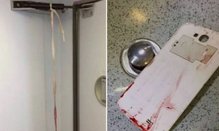 Chiếc ốp điện thoại và đoạn dây giày được cho là đồ vật người đàn ông dùng để tự tử. Ảnh: Coconuts.