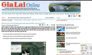 Báo Gia Lai Online đăng tải thông tin một công dân phát hiện vị trí máy bay MH370 rơi