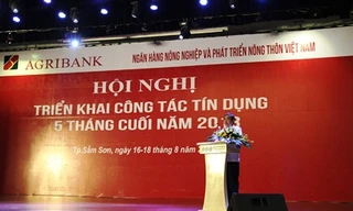 Đồng chí Trịnh Ngọc Khánh - Bí thư đảng ủy, Chủ tịch HĐTV Agribank phát biểu tại Hội nghị