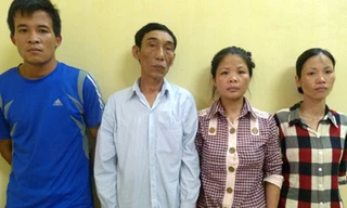 Các đối tượng tại cơ quan công an. 