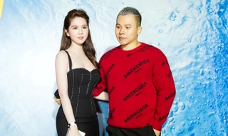 Ngọc Trinh diện đầm cúp ngực khoe đường cong gợi cảm bên Vũ Khắc Tiệp