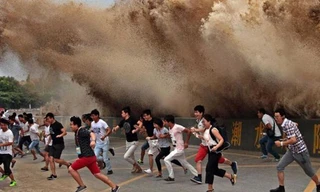 Sóng 'thủy quái' trên sông Tiền Đường