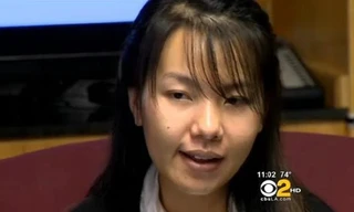 Kim Nguyen tố cáo cô đã bị cảnh sát Los Angeles đánh đập. Ảnh: CBS. 