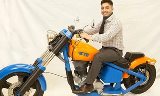 Chiếc Harley-Davidson Softail in 3D có thể hoạt động bình thường và chở được 2 người.