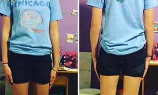 Chiếc quần vi phạm quy định của con gái Catherine Pearlman.