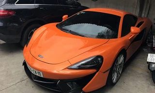 Siêu xe McLaren 570S, một trong nhiều tang vật bị thu giữ bởi công an. Ảnh: CA.