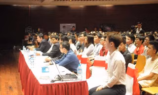 Hội thảo Sáng chế trẻ thu hút rất nhiều các bạn học sinh, sinh viên trên địa bàn Hà Nội. 