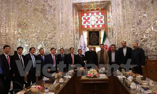 hó Chủ tịch Quốc hội Đỗ Bá Tỵ và Chủ tịch Quốc hội Iran Ali Larijani. (Ảnh: Cơ quan thường trú Pretoria)