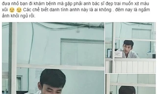 Anh chàng điển trai trong bệnh viện được dân mạng tìm kiếm. Ảnh chụp màn hình.