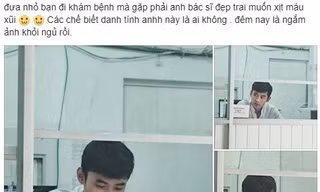 Anh chàng điển trai trong bệnh viện được dân mạng tìm kiếm. Ảnh chụp màn hình.