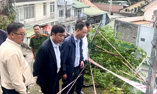 Hiện trường vụ sạt lở gây sập nhà ở Đà Lạt