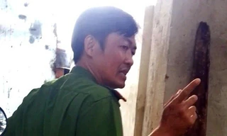 Thiếu tá Võ Ngọc Quang. Ảnh: Tuổi Trẻ (cắt từ clip người dân cung cấp). 