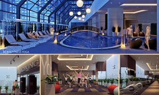 Các tiện ích N trong 1 tích hợp tại Gold Tower như bể bơi bốn mùa trong nhà, phòng tập Gym, Yoga, spa, rạp chiếu phim CGV