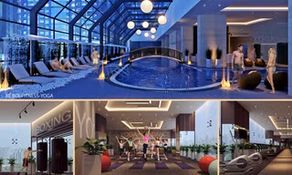 Các tiện ích N trong 1 tích hợp tại Gold Tower như bể bơi bốn mùa trong nhà, phòng tập Gym, Yoga, spa, rạp chiếu phim CGV