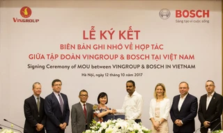Vingroup và Bosch kí biên bản hợp tác sản xuất ô tô, xe máy điện 