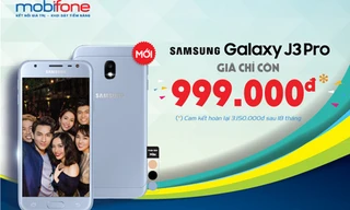 Samsung Galaxy J3 Pro giá dưới 1 triệu đồng chỉ có ở chuỗi cửa hàng của MobiFone