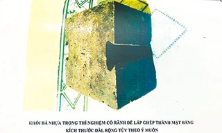  Khối đá nhựa trong thí nghiệm có rãnh để lắp ghép