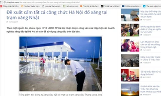 Tin tức giả về việc Hà Nội cấm công chức mua xăng của doanh nghiệp Nhật Bản Ảnh: Internet 
