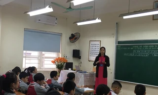 Một buổi thi giáo viên dạy giỏi năm 2018 tại quận Tây Hồ, Hà Nội Ảnh: Nghiêm Huê