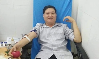 Anh Nguyễn Văn Quân đến nay đã 19 lần tham gia hiến máu Ảnh: NVCC