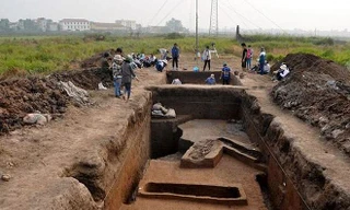 Một góc khai quật khảo cổ học tại Vườn Chuối Ảnh: KTÐT