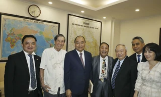 Thủ tướng Nguyễn Xuân Phúc tại buổi gặp mặt Kỷ niệm 70 năm thành lập Trường Thiếu sinh quân Việt NamẢnh: TTXVN