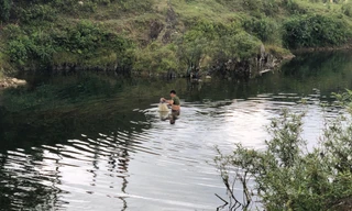 Lòng suối, nơi người dân Hóa Sơn phát hiện và vớt được hơn 6 tạ vàng