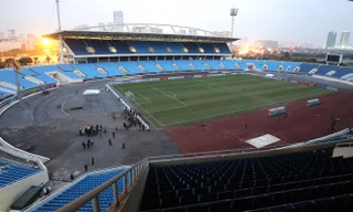 Ban quản lý khu LHTTQG Mỹ Đình (Hà Nội) hiện vẫn chưa triển khai được dự án sửa chữa đường piste SVĐ Quốc gia Ảnh: Như Ý