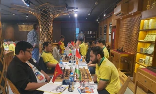 Các vận động viên thi đấu tại “Giải cờ vua Kiện tướng quốc tế năm 2022”