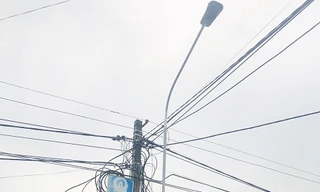 Các ĐVTN miệt mài lắp bóng đèn