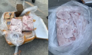 Số thịt lợn và nội tạng lợn đã bốc mùi hôi thối bị phát hiện 