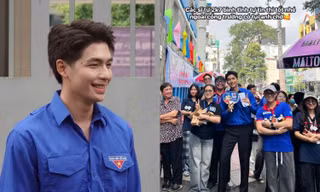 Gặp "nam thần tiếp sức mùa thi": Quốc Anh diện áo xanh, visual gây thương nhớ