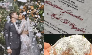 Siêu mẫu Minh Tú tinh tế chọn thiệp cưới: Kiểu mẫu đơn giản, sử dụng giấy tái chế
