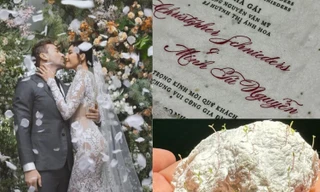 Siêu mẫu Minh Tú tinh tế chọn thiệp cưới: Kiểu mẫu đơn giản, sử dụng giấy tái chế